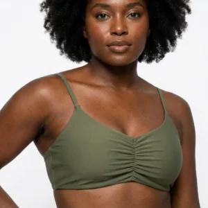 Top com forro costa nua - Verde Militar